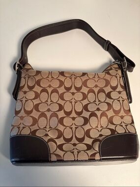 Coach Signature Canvas and Leather Shoulder Bag